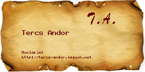 Tercs Andor névjegykártya
